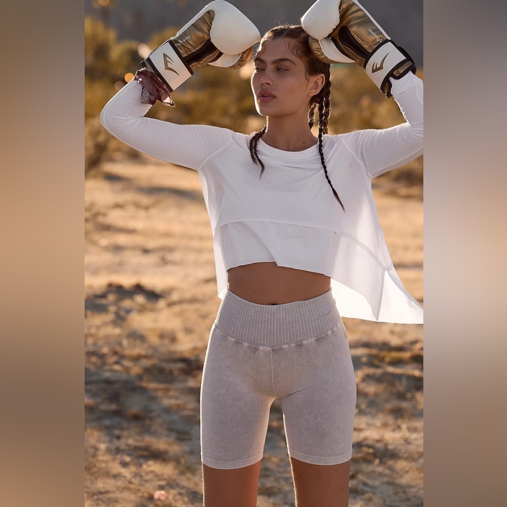 Free people movement white long sleeve top
